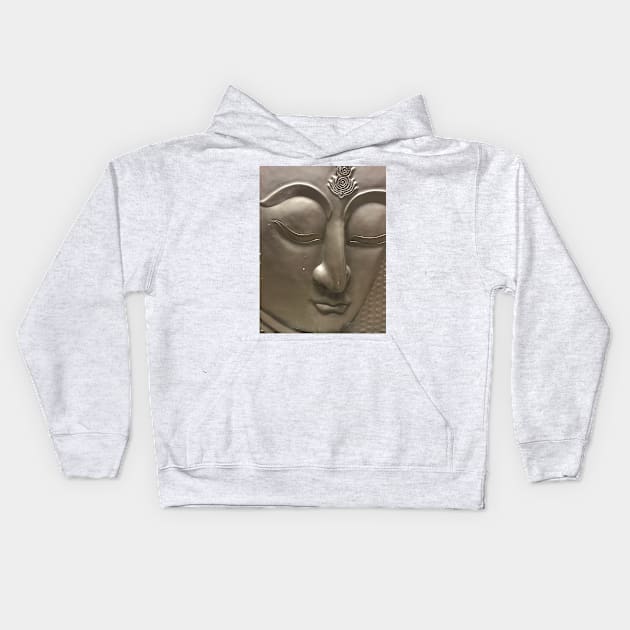 Serene Buddha face Kids Hoodie by TheMonkeyKingArts